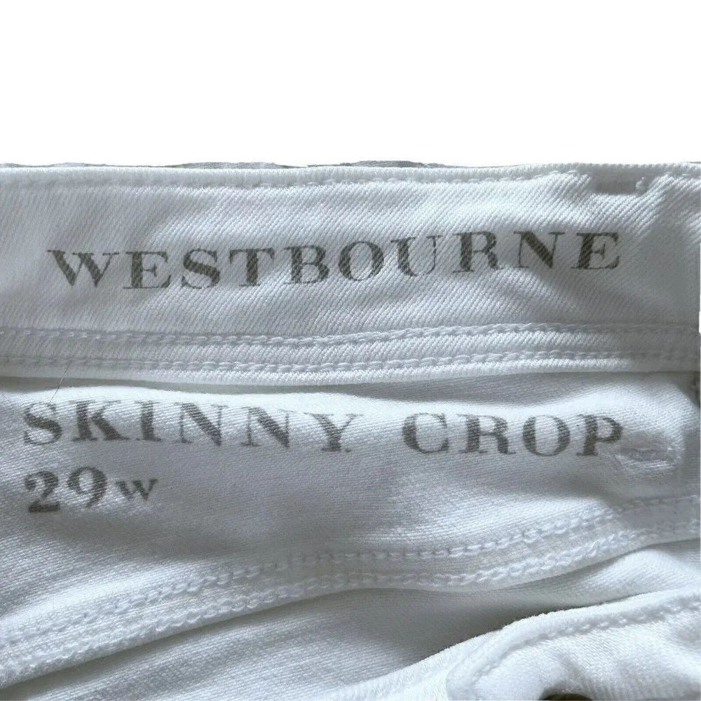 BURBERRY BRIT Women's Sz 29  Westbourne Skinny Crop Pants in White - Picture 6 of 12